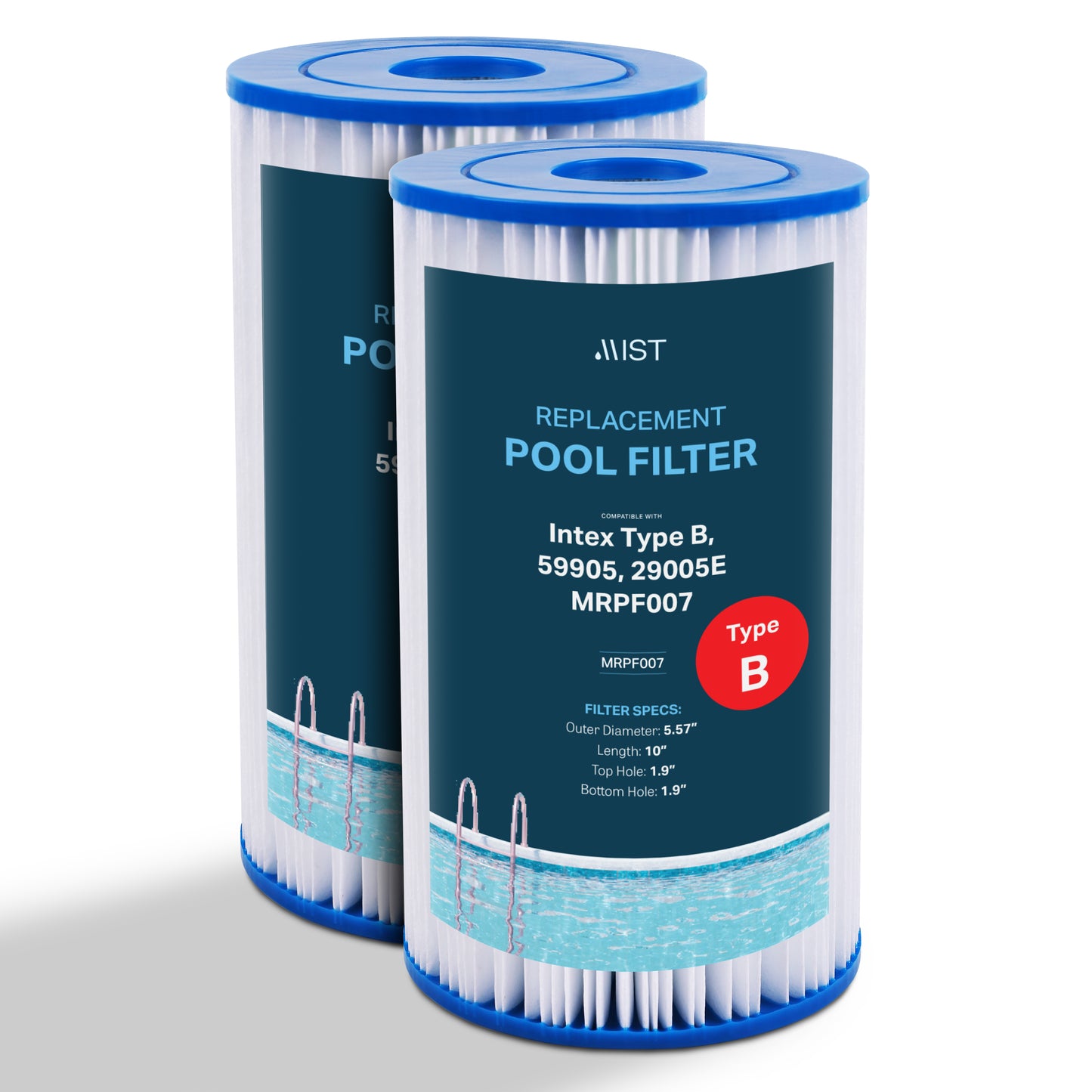 Intex Type B Pool Filter Cartridge Replacement for 29005E, 59905, and more