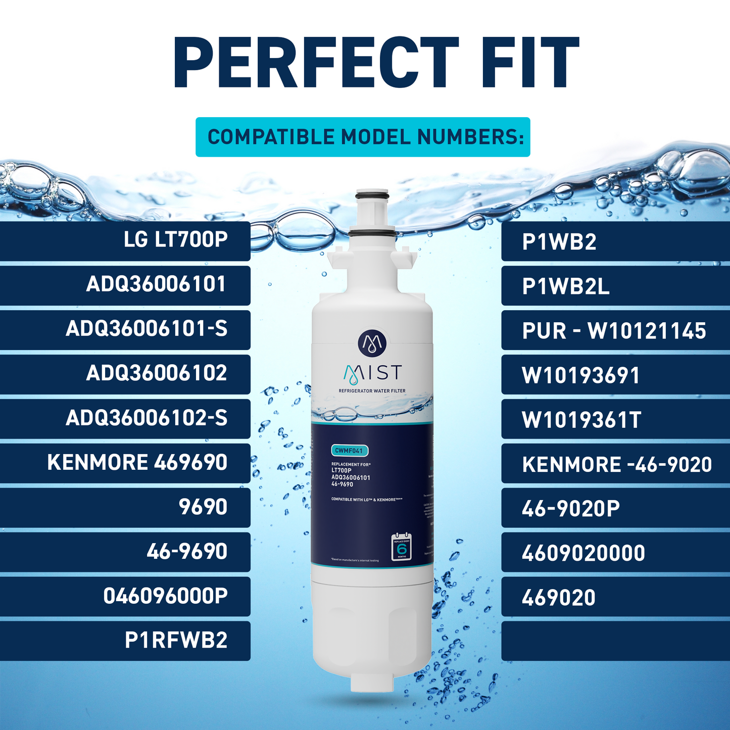 LG LT700P, ADQ36006101, Kenmore 46-9690 Refrigerator Water Filter