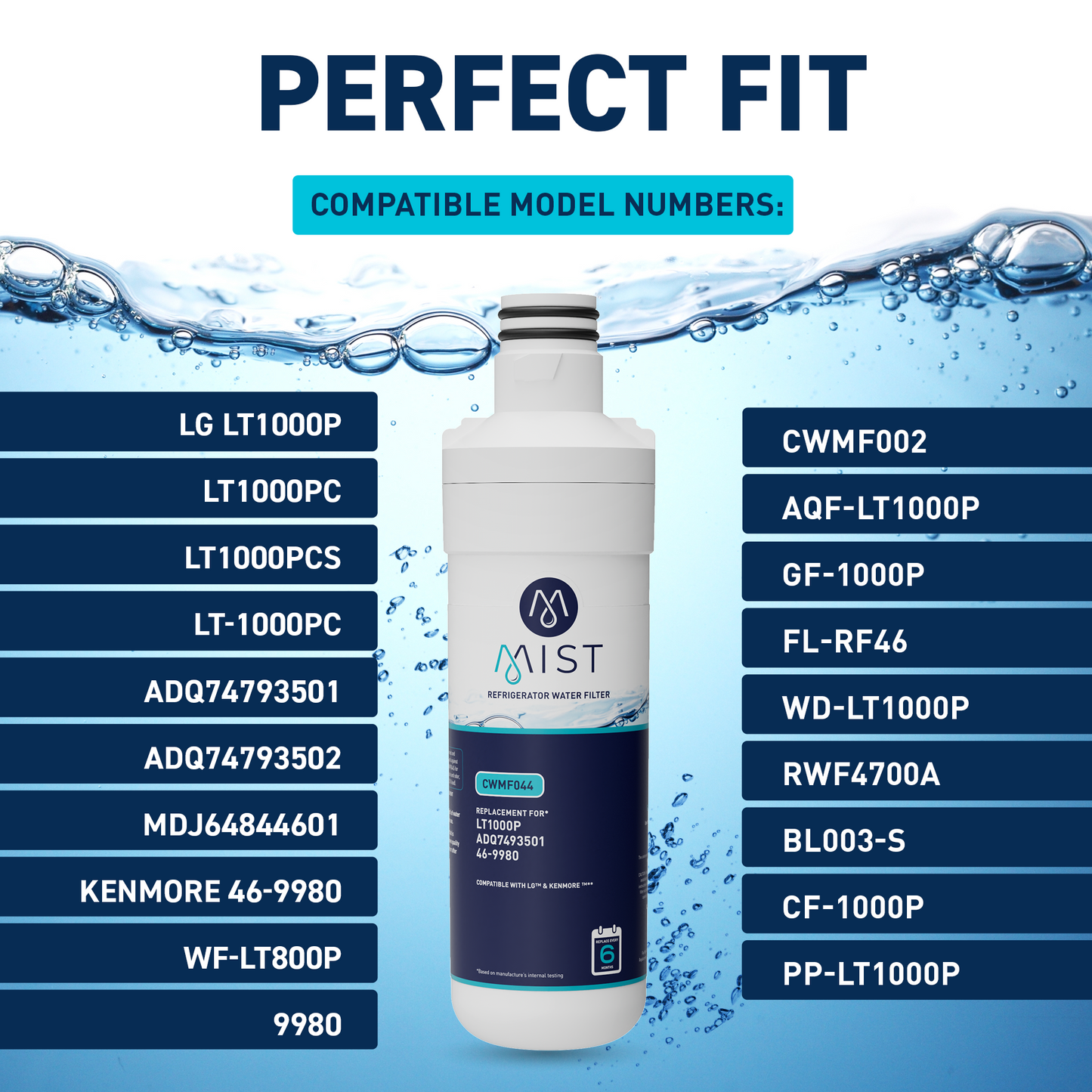 LG LT1000P, LT1000PC, MDJ64844601 Kenmore 469980, 9980 Refrigerator Water Filter