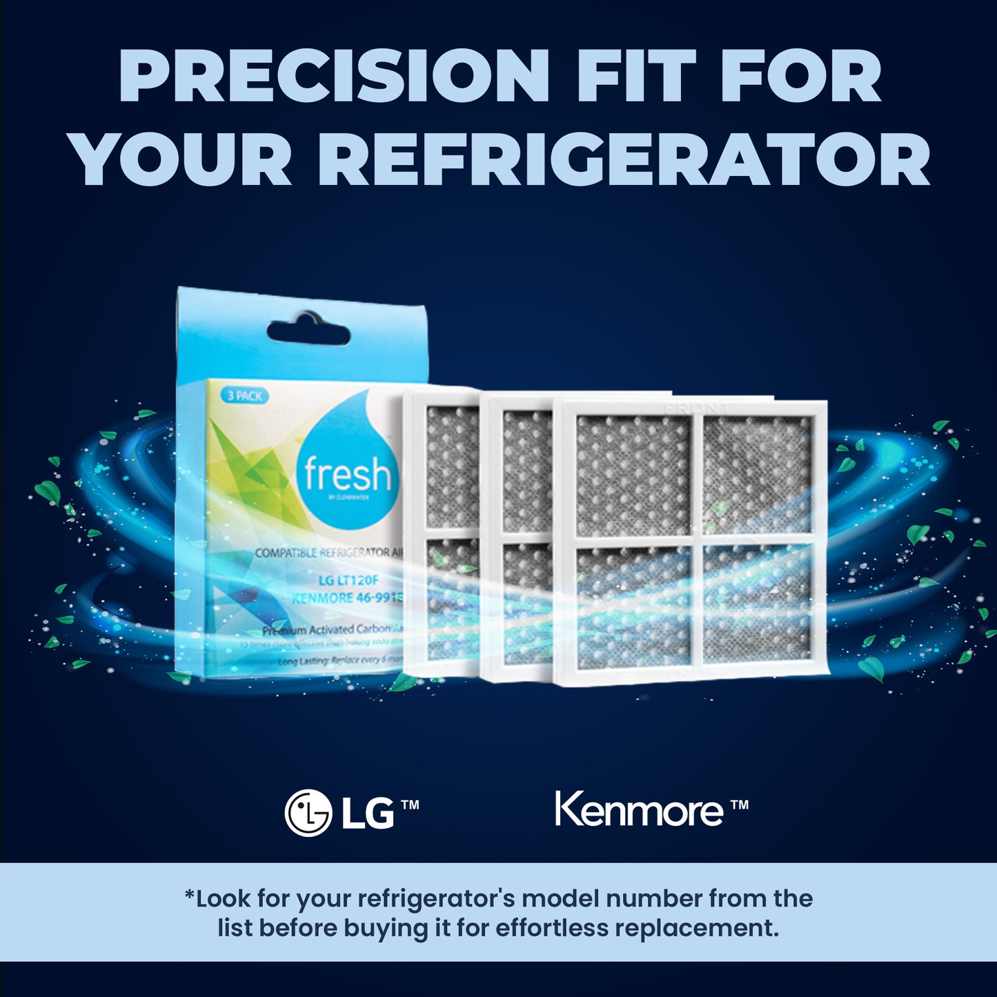LG LT1000P, MDJ64844601 Kenmore 469980, 9980, Refrigerator Water Filter and Air Filter LG LT120F Bundle
