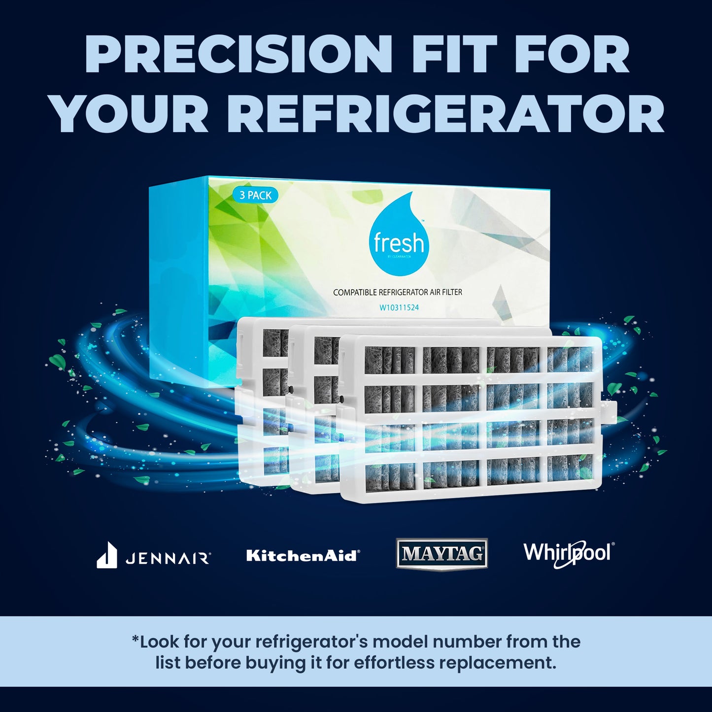 Whirlpool W10311524, AIR1, Replacement Refrigerator Air Filter