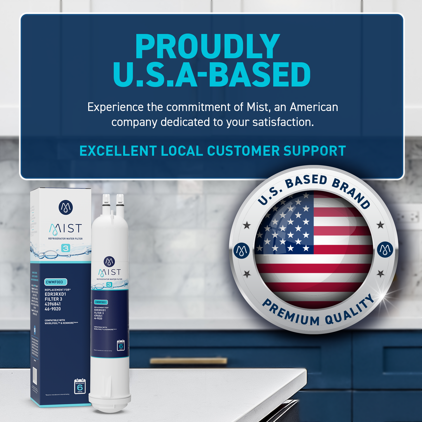 Everydrop Filter 3, 4396841, 4396710, EDR3RXD1, Kenmore® 46-9083, 46-9030 Refrigerator Water Filter