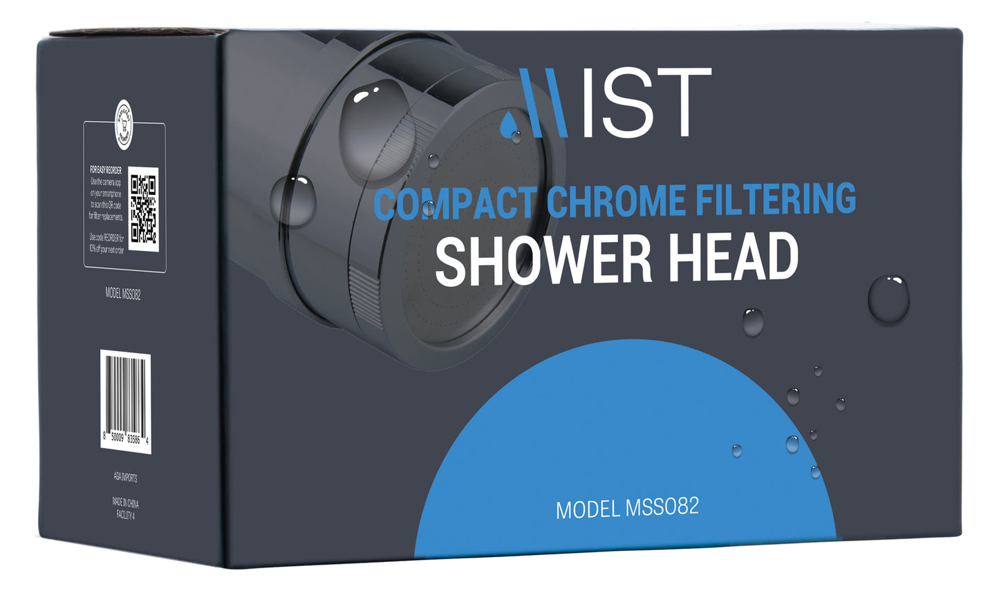 Water Softening 15 Stage Filtering Compact Chrome Shower Head