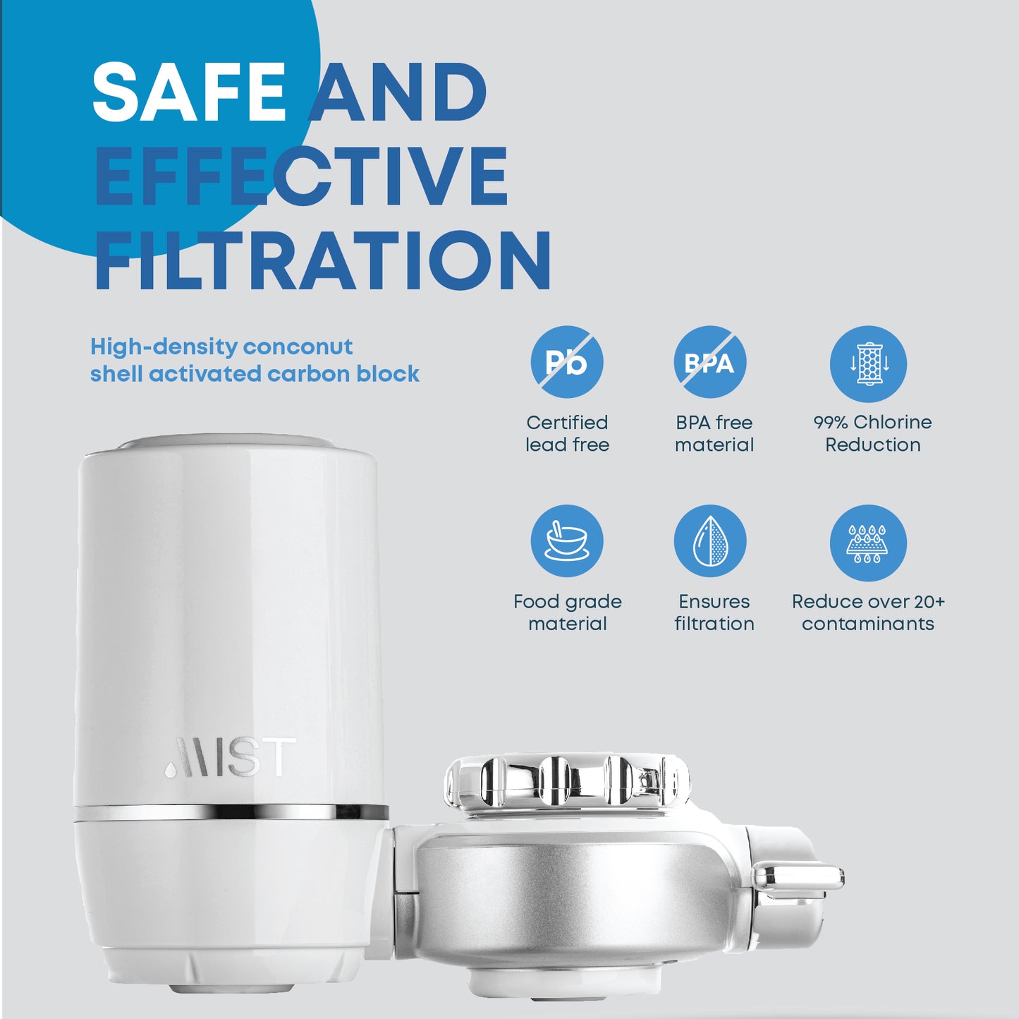 Activated Carbon Fiber Faucet Water Filtration System, 320-Gallon Capacity