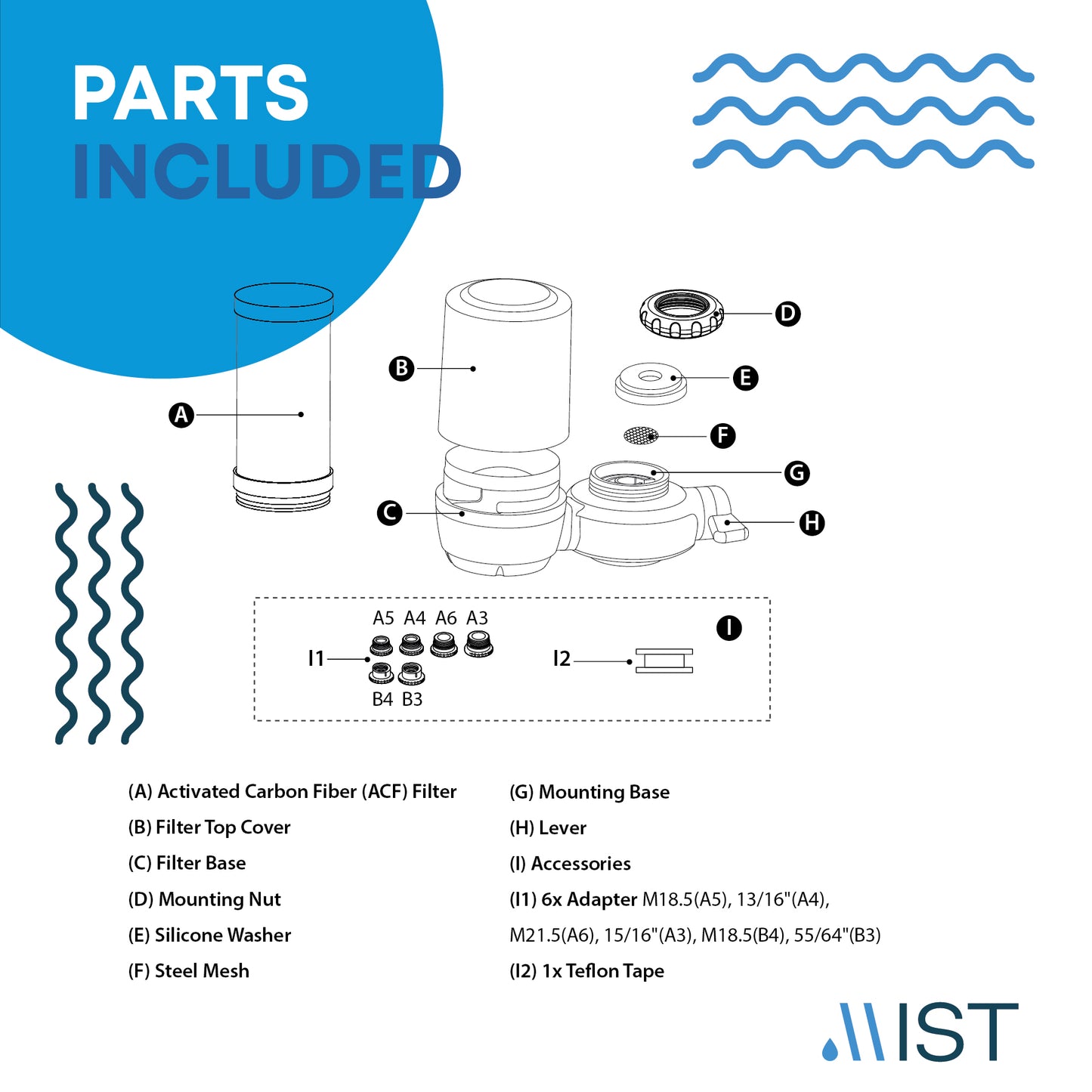 Activated Carbon Fiber Faucet Water Filtration System, 320-Gallon Capacity