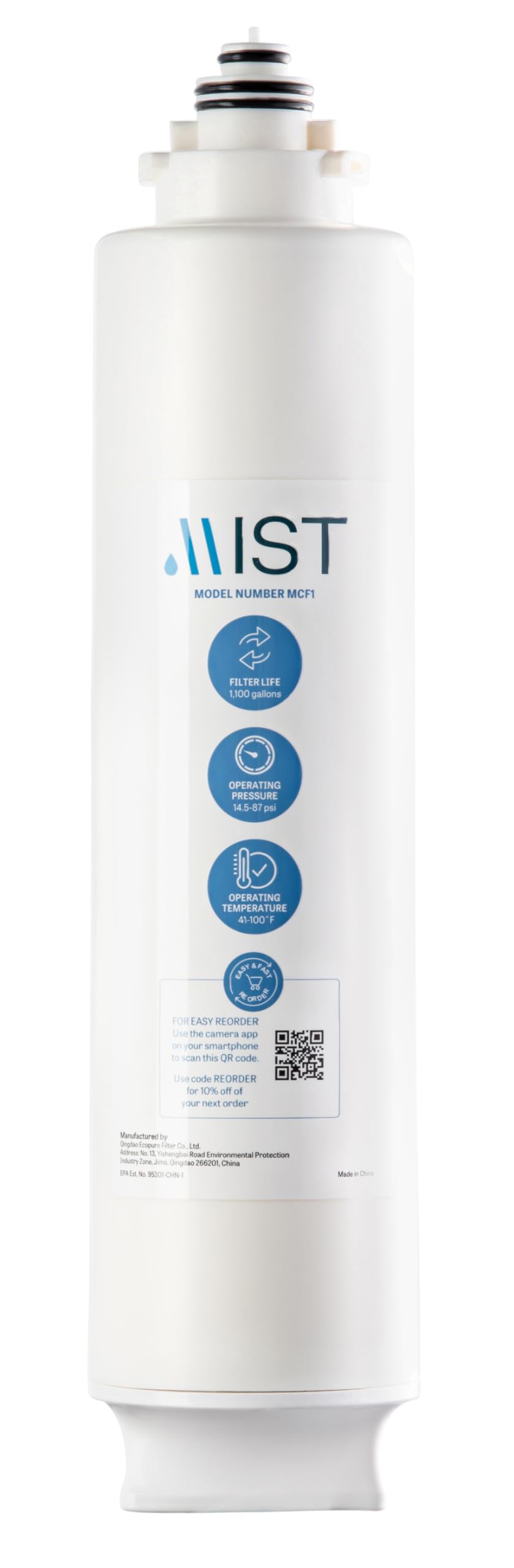 Mist Carbon Block Replacement Filter for Mist Reverse Osmosis Systems MRO001 & MRO002