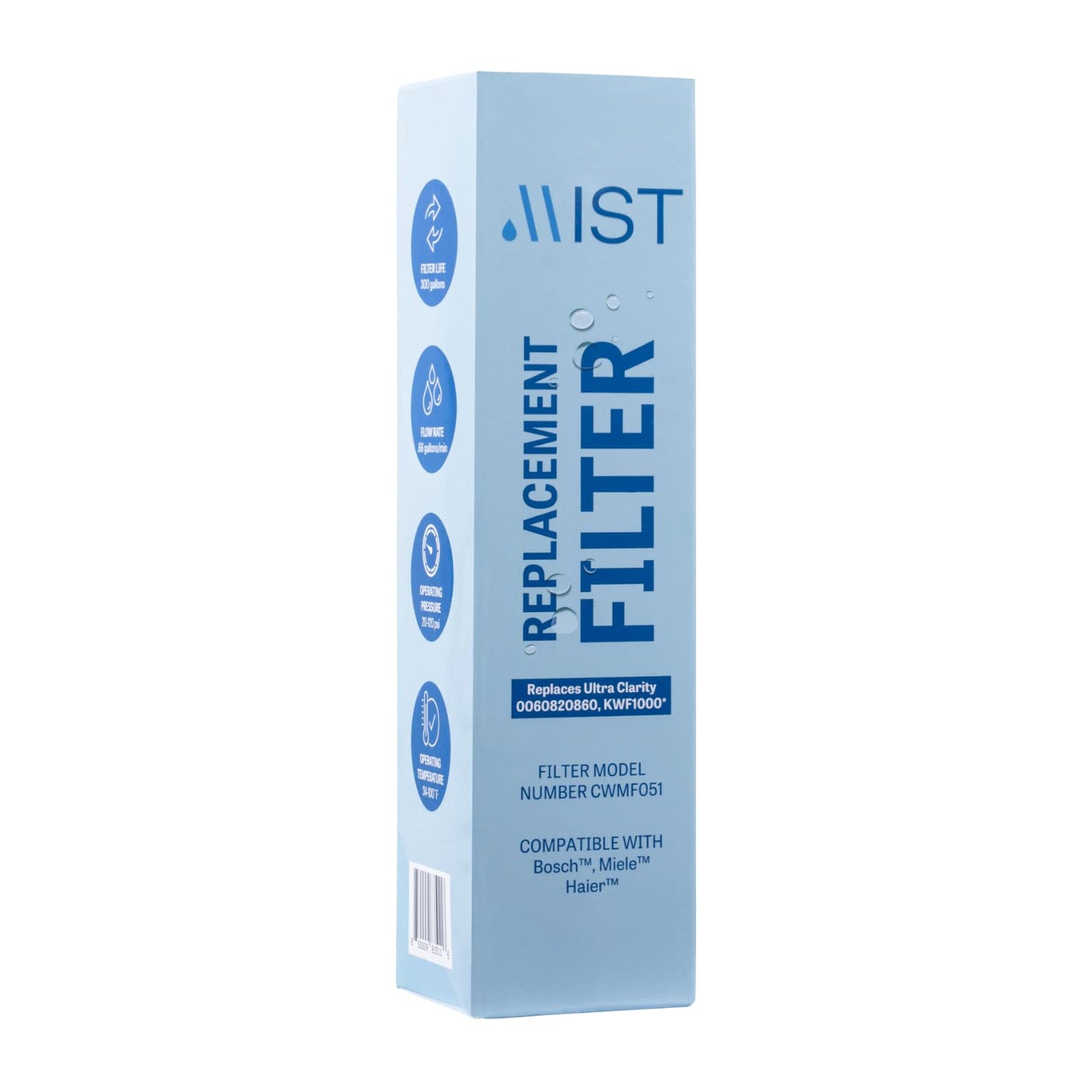 Ultra Clarity, 644845, 9000077104, 9000194412, Haier 0060820860, 0060218744, Miele KWF1000 Refrigerator Water Filter