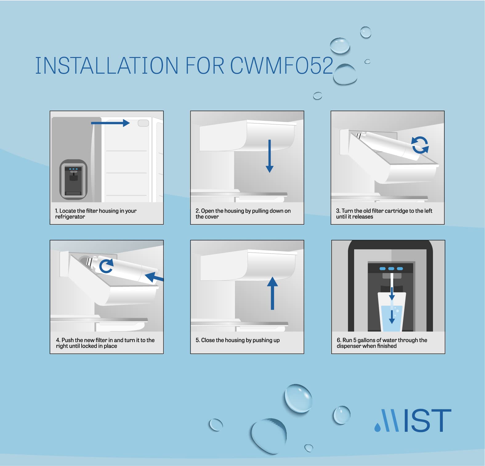 Bosch refrigerator water filter installation diagram