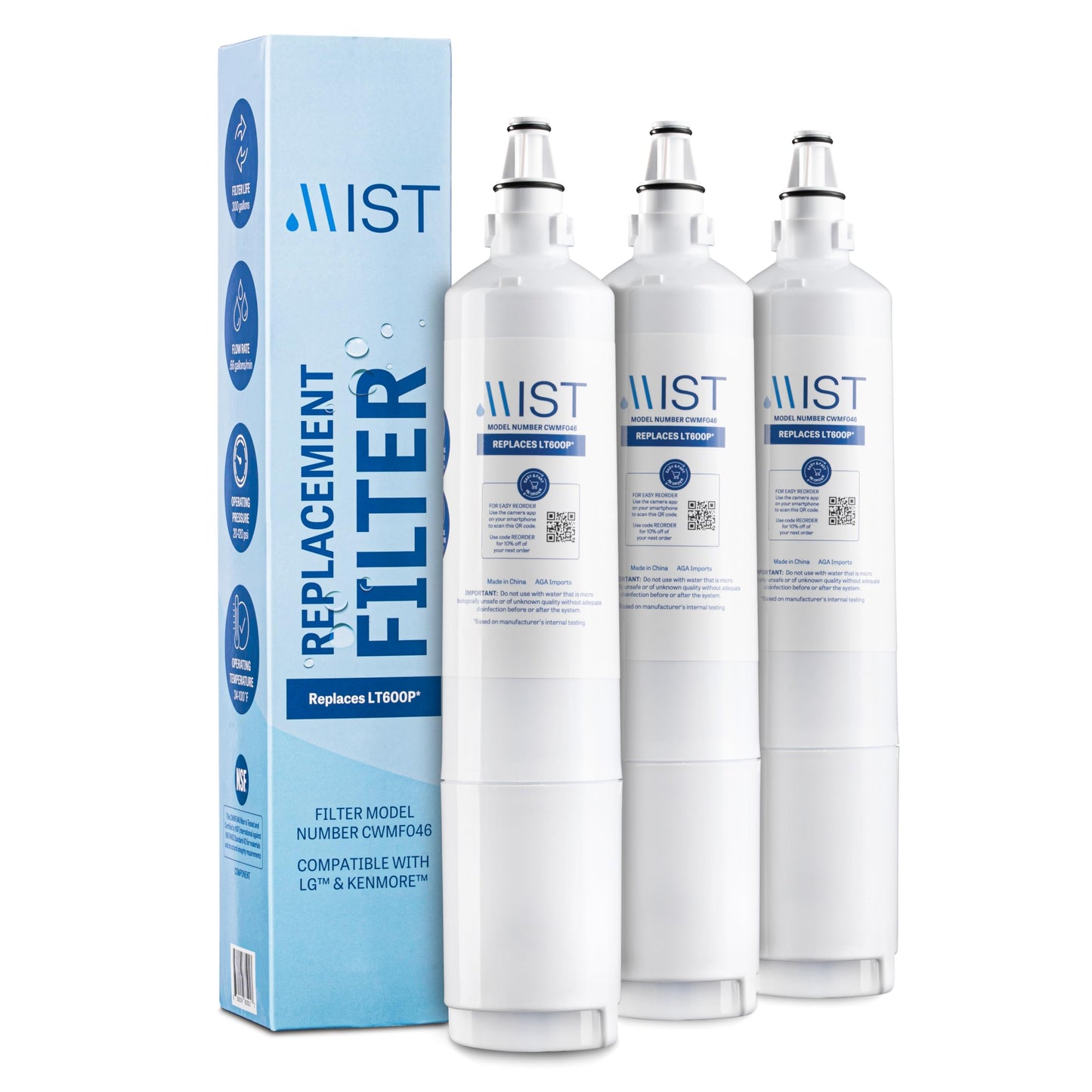 LG LT600P, 5231JA2006A, 5231JA2006B, 5231JA2006E, 5231JA2006F, Kenmore 9990,  469990, 46-9990  Refrigerator Water Filter