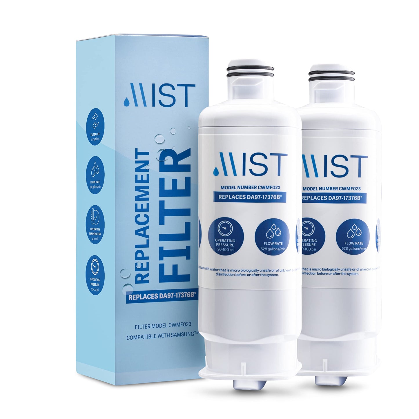 Samsung DA97-17376B, DA97-08006C, HAF-QIN, HAF-QIN/EXP Refrigerator Water Filter