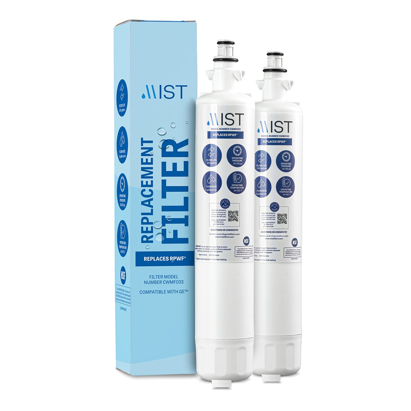GE RPWF, RWF1063, RWF3600A, WSG-4, DWF-36, R-3600 Refrigerator Water Filter