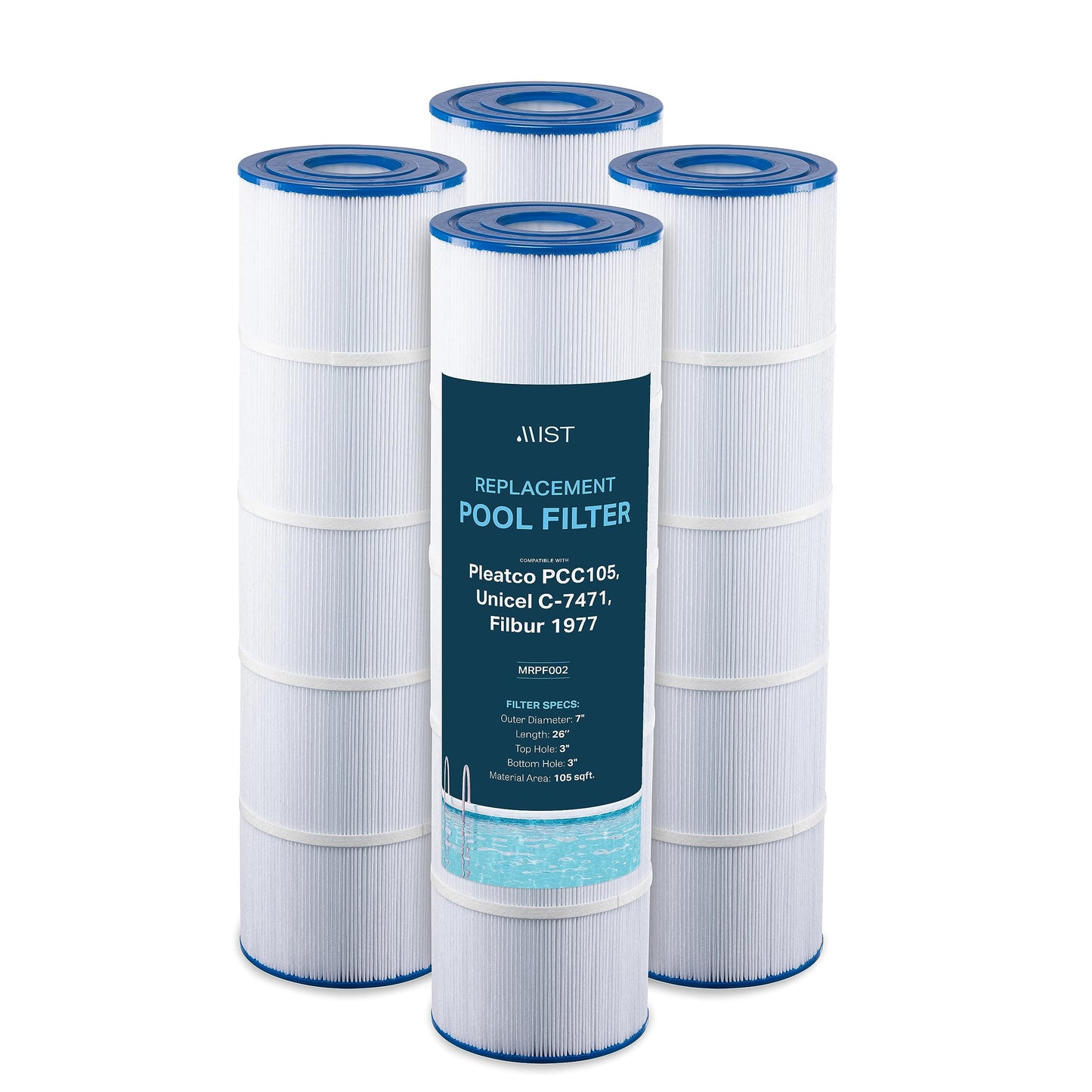 Pleatco PCC105, Unicel C-7471, Filbur 1977 Replacement Pool Filter