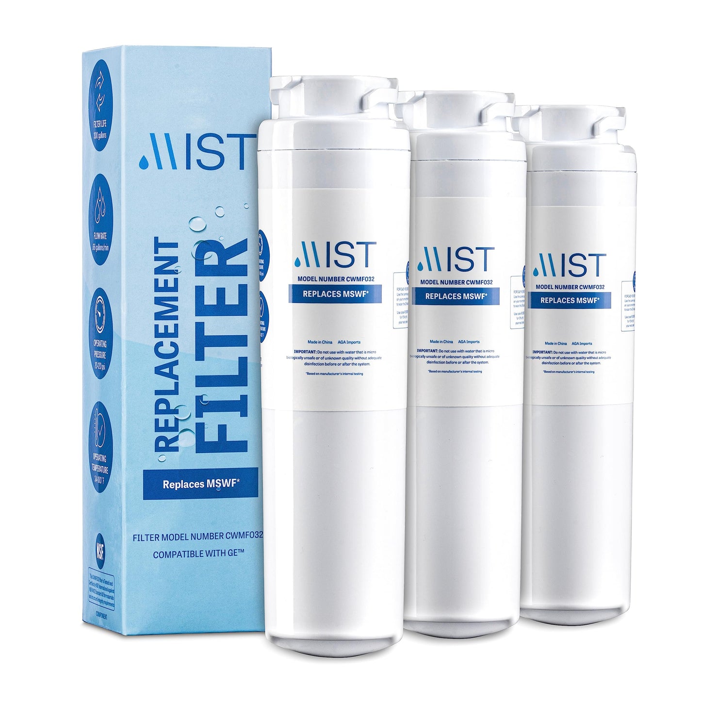 GE MSWF, 101820A, 101821B, 101821-B Refrigerator Water Filter