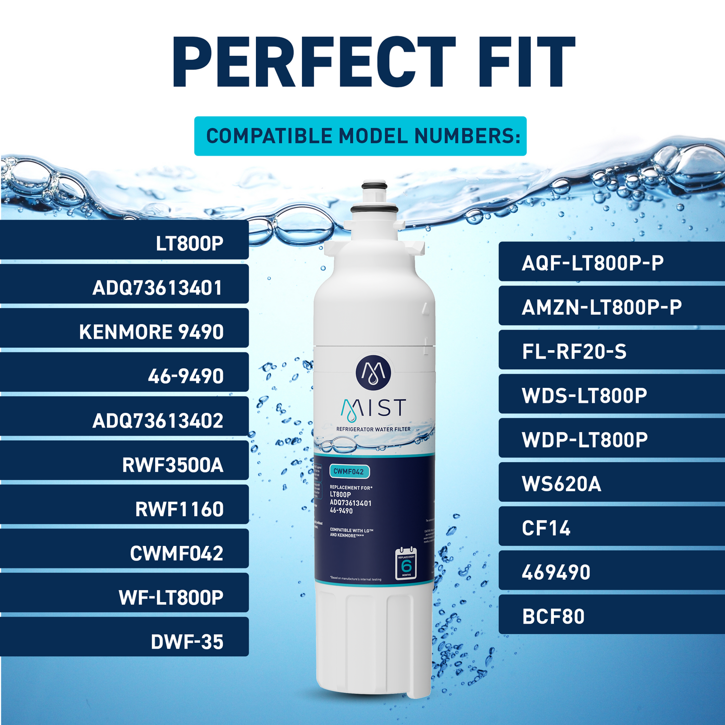 LG LT800P ADQ73613401, Kenmore 9490, ADQ73613402, 46-9490 Refrigerator Water Filter