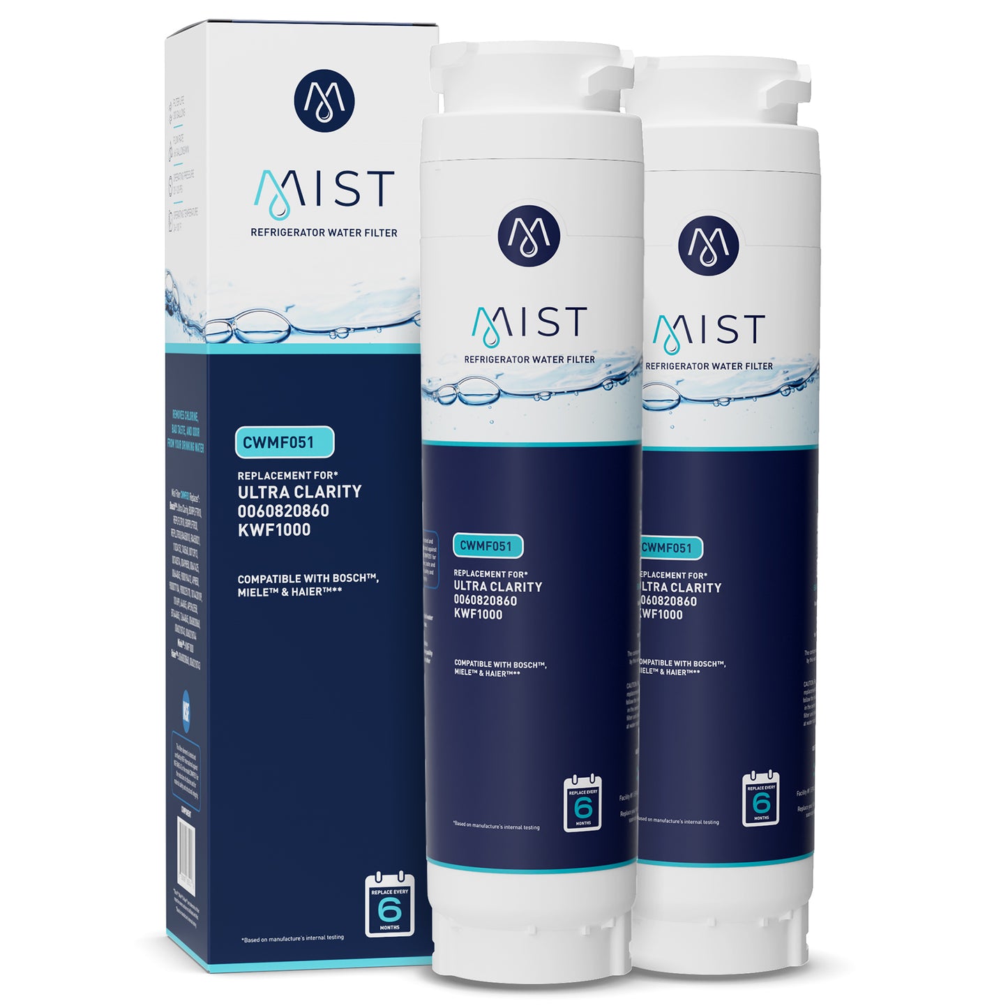 Ultra Clarity, 644845, 9000077104, 9000194412, Haier 0060820860, 0060218744, Miele KWF1000 Refrigerator Water Filter