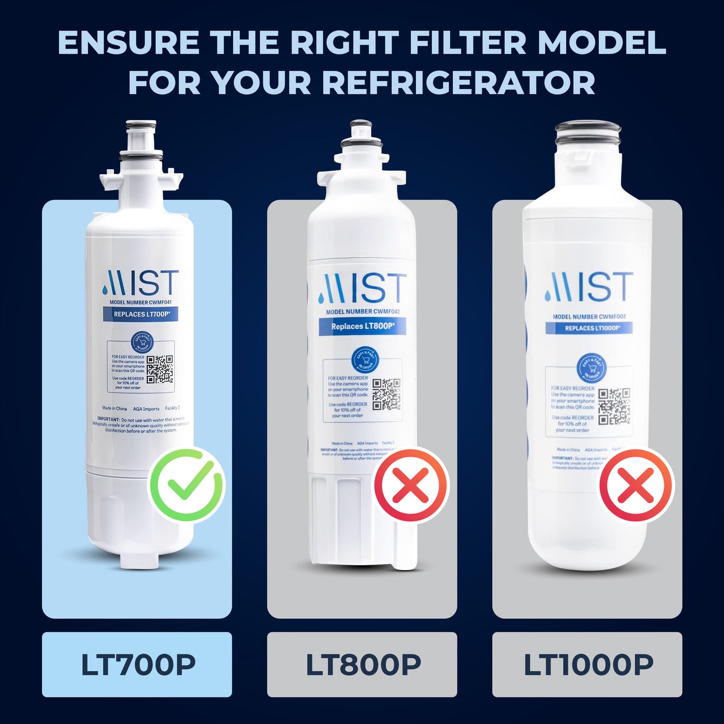LG LT700P, ADQ36006101, Kenmore 46-9690 Refrigerator Water Filter