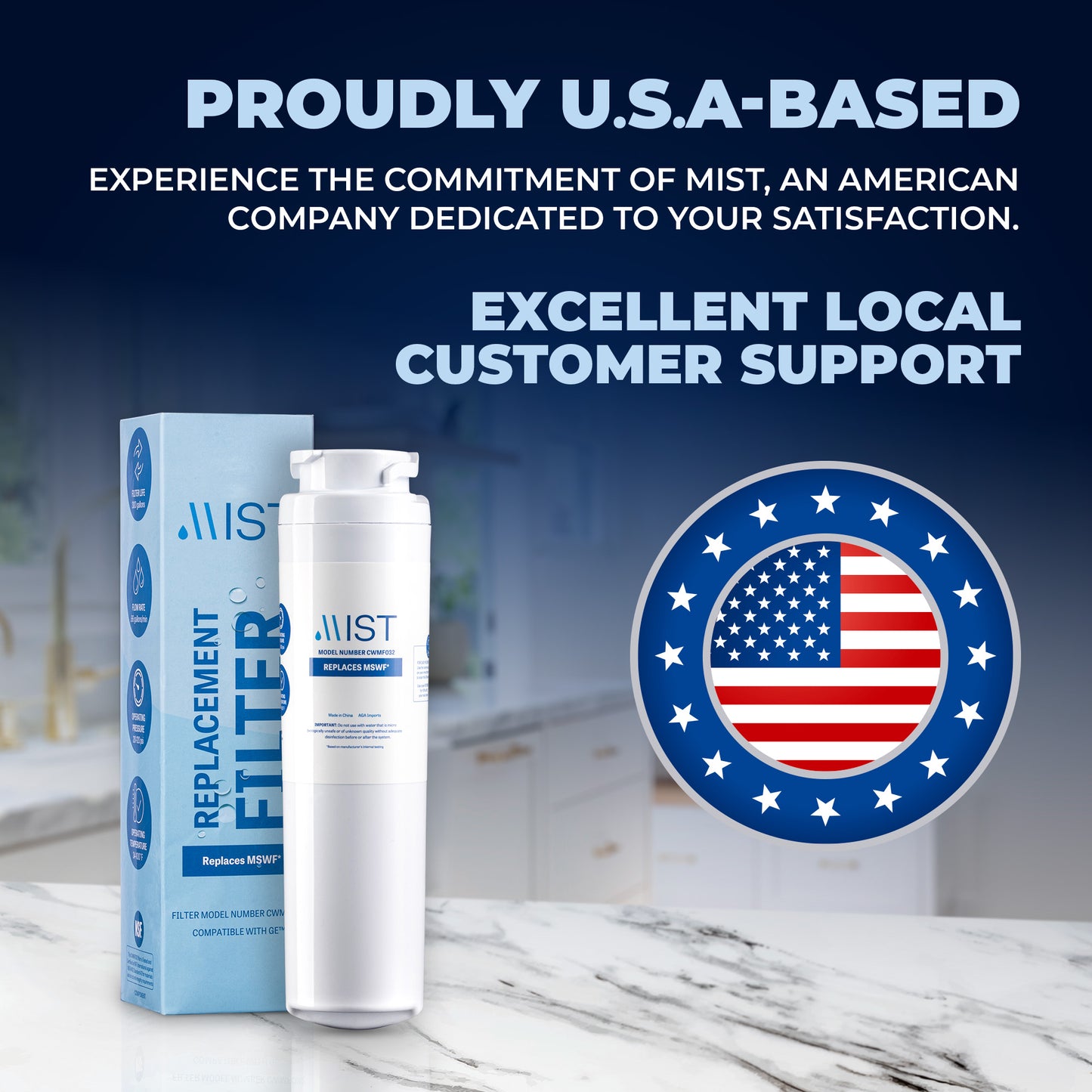 GE MSWF, 101820A, 101821B, 101821-B Refrigerator Water Filter
