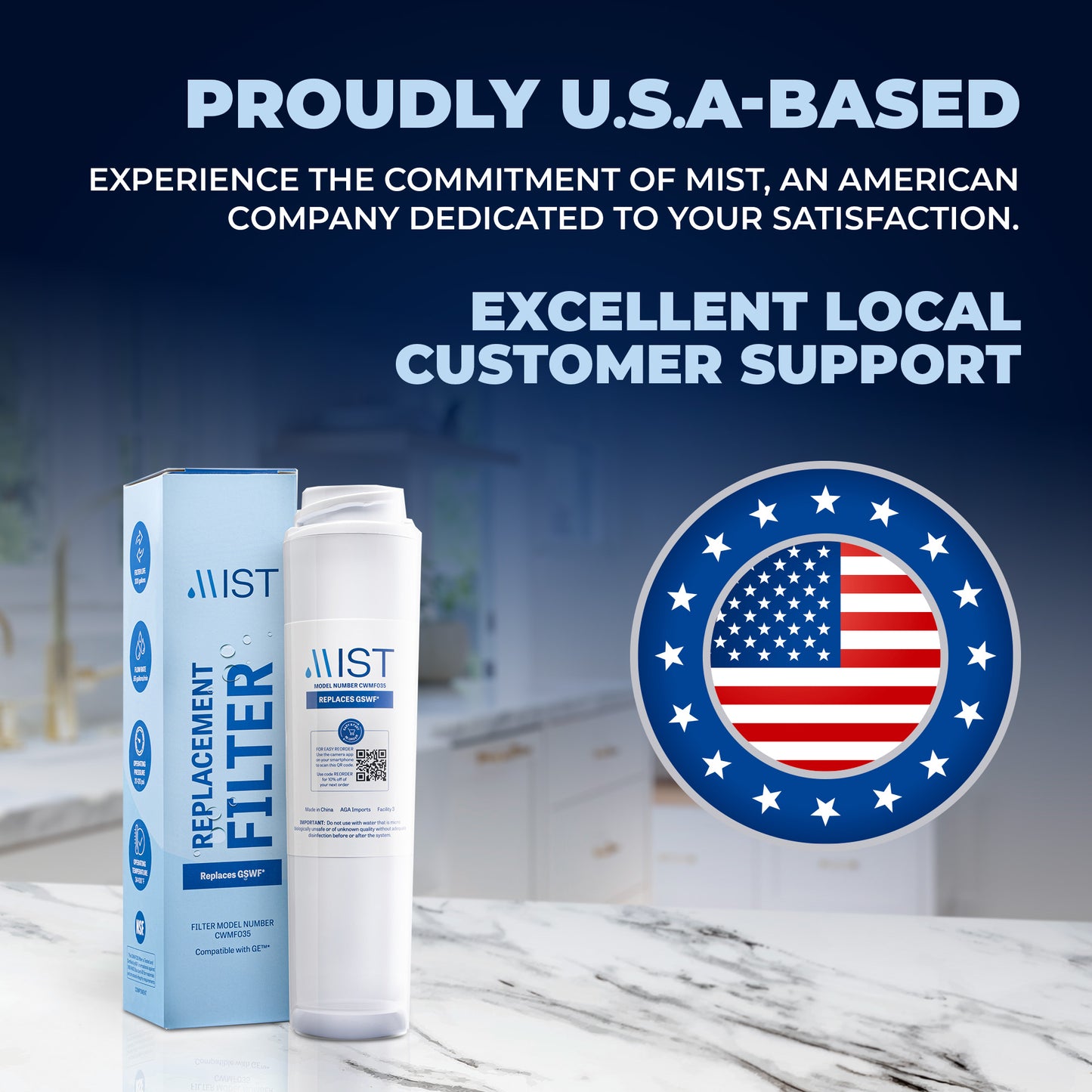 GE GSWF, GSWFDS, 100749C, 100810A, 215C1152P002, 238C2334P001, 35917-MN-1, AP3418061 Refrigerator Water Filter