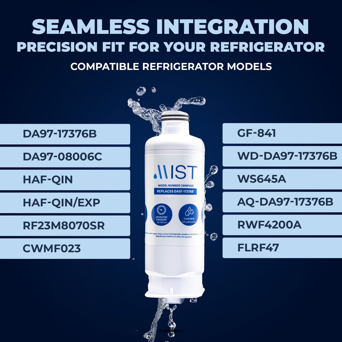 Samsung DA97-17376B, DA97-08006C, HAF-QIN, HAF-QIN/EXP Refrigerator Water Filter