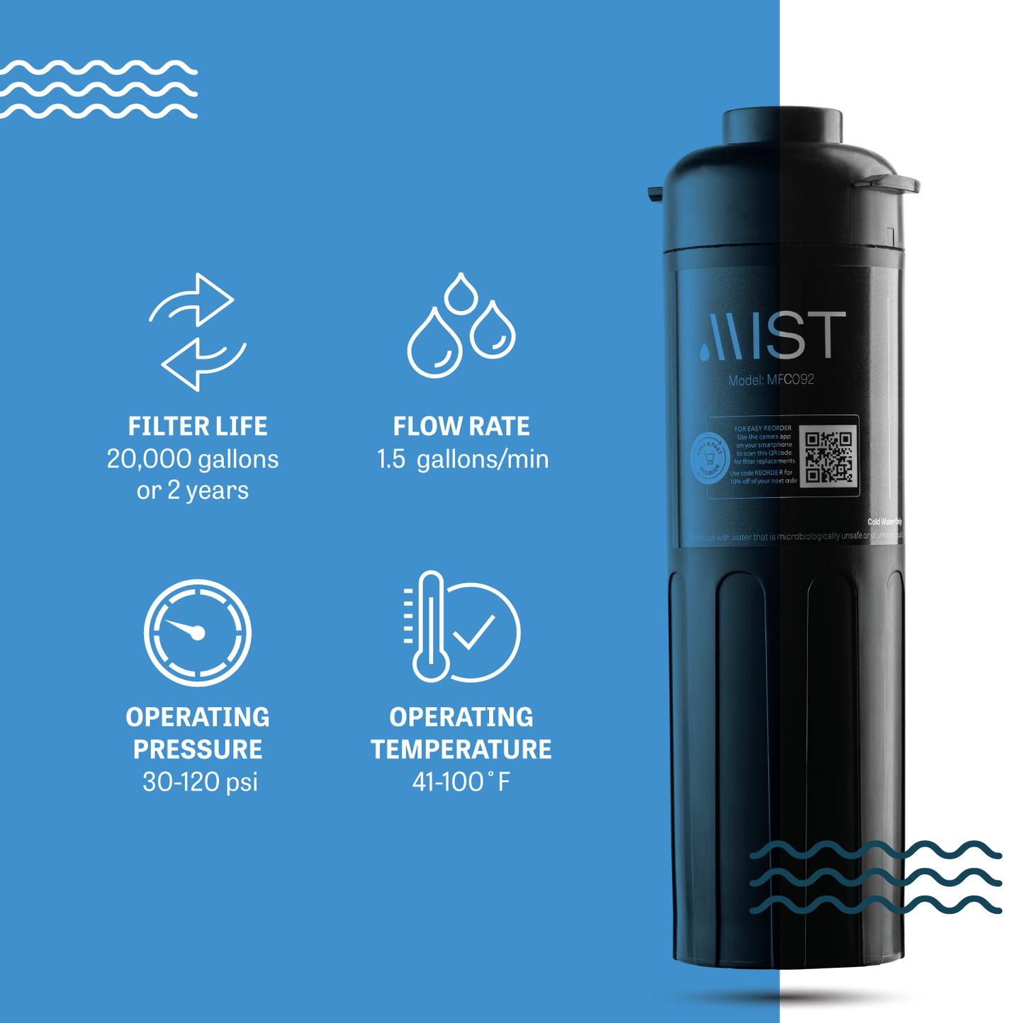 Mist Replacement Filter Cartridge for Mist MFS092