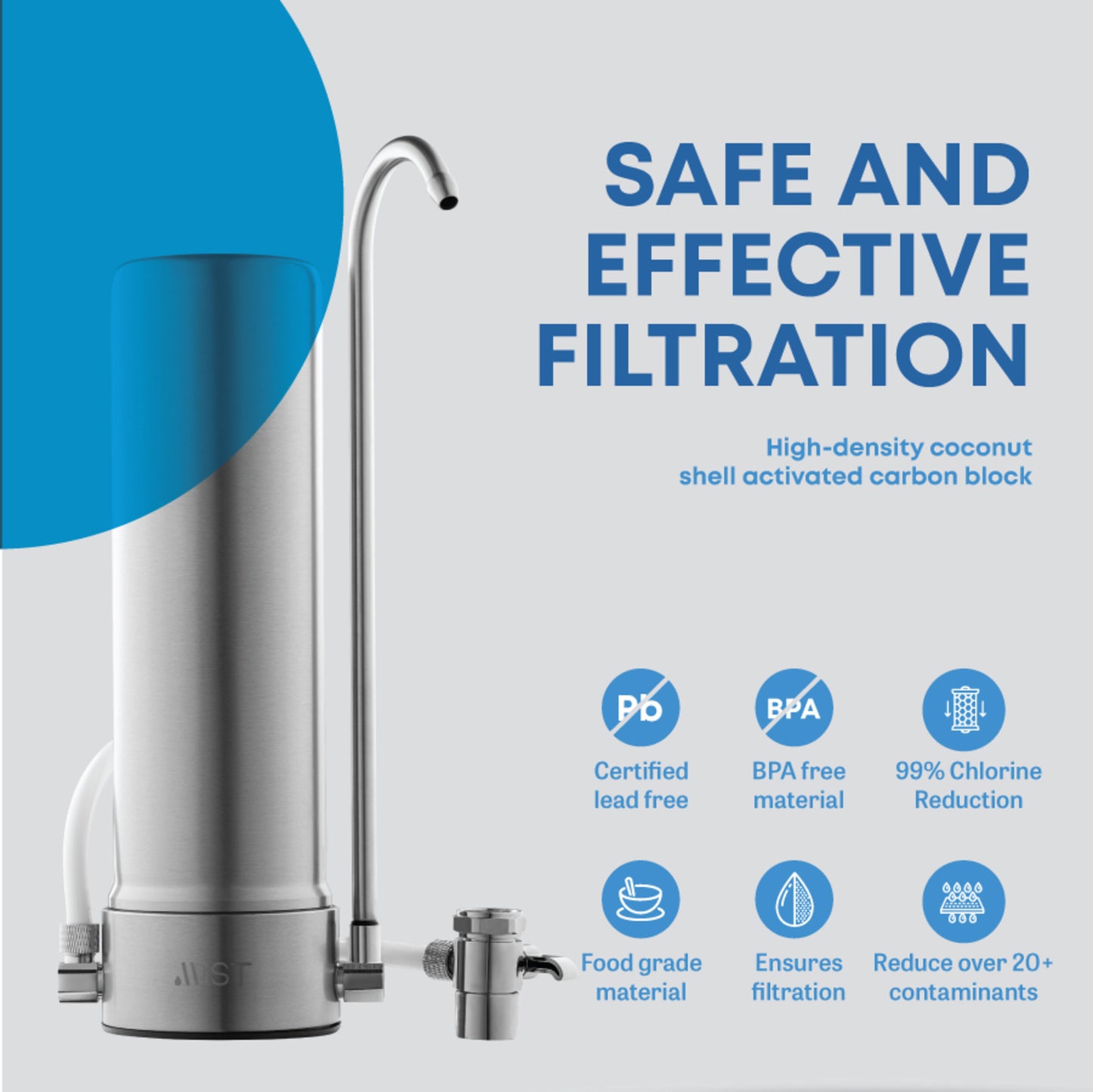 Mist 8,000 gal. Capacity Stainless Steel Countertop Filtration System