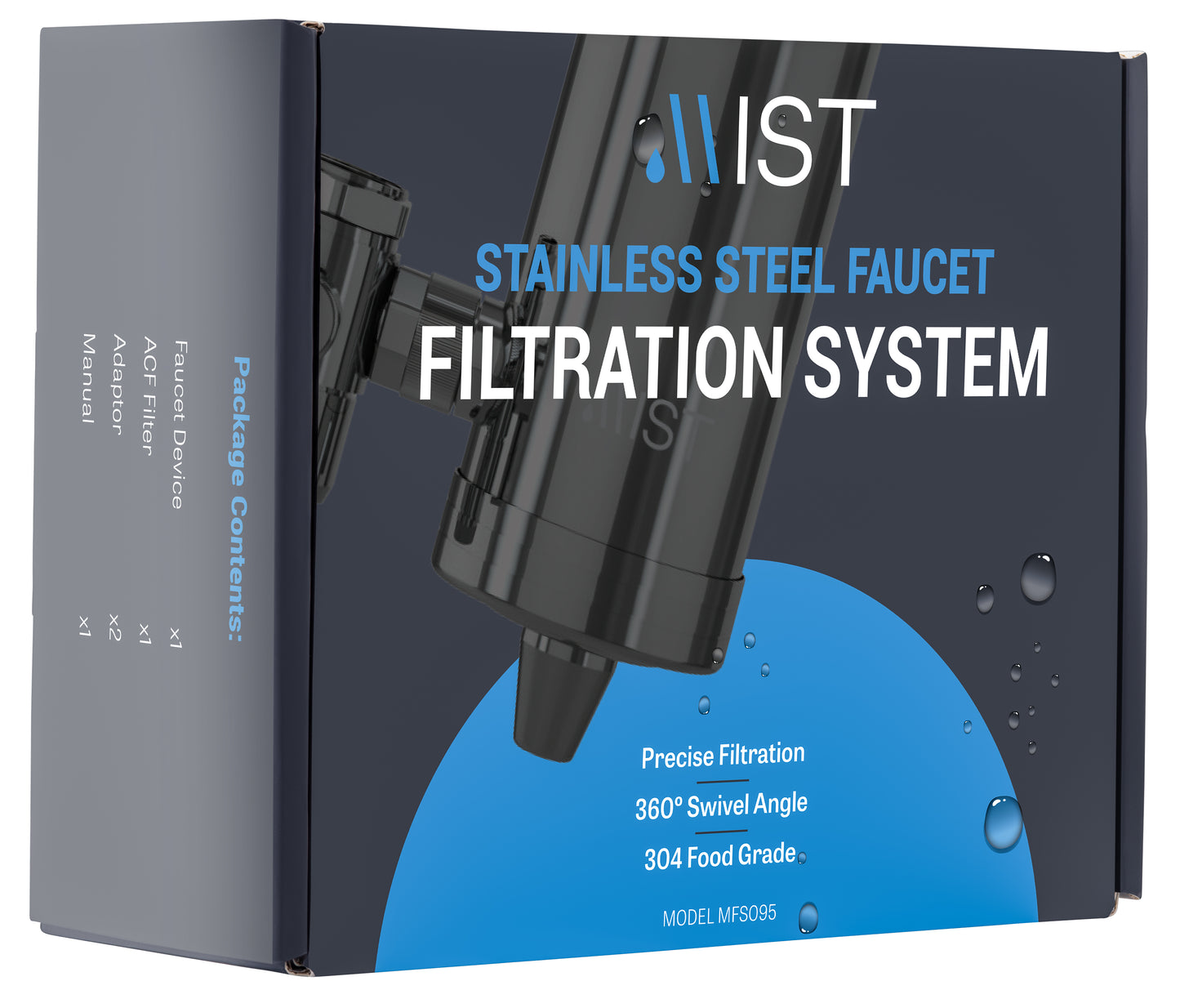 Stainless Steel Activated Carbon Fiber Faucet Filtration System, Water Filter Cartridge, 320 Gal. Capacity