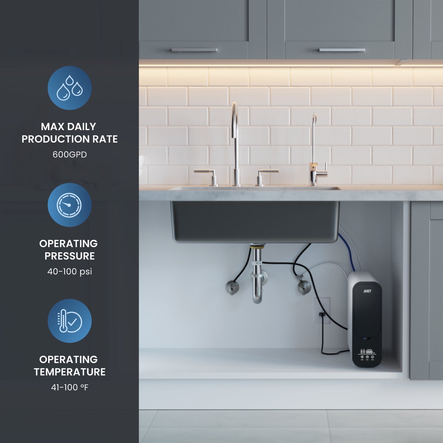 4 Stage Tankless RO System with Smart Faucet