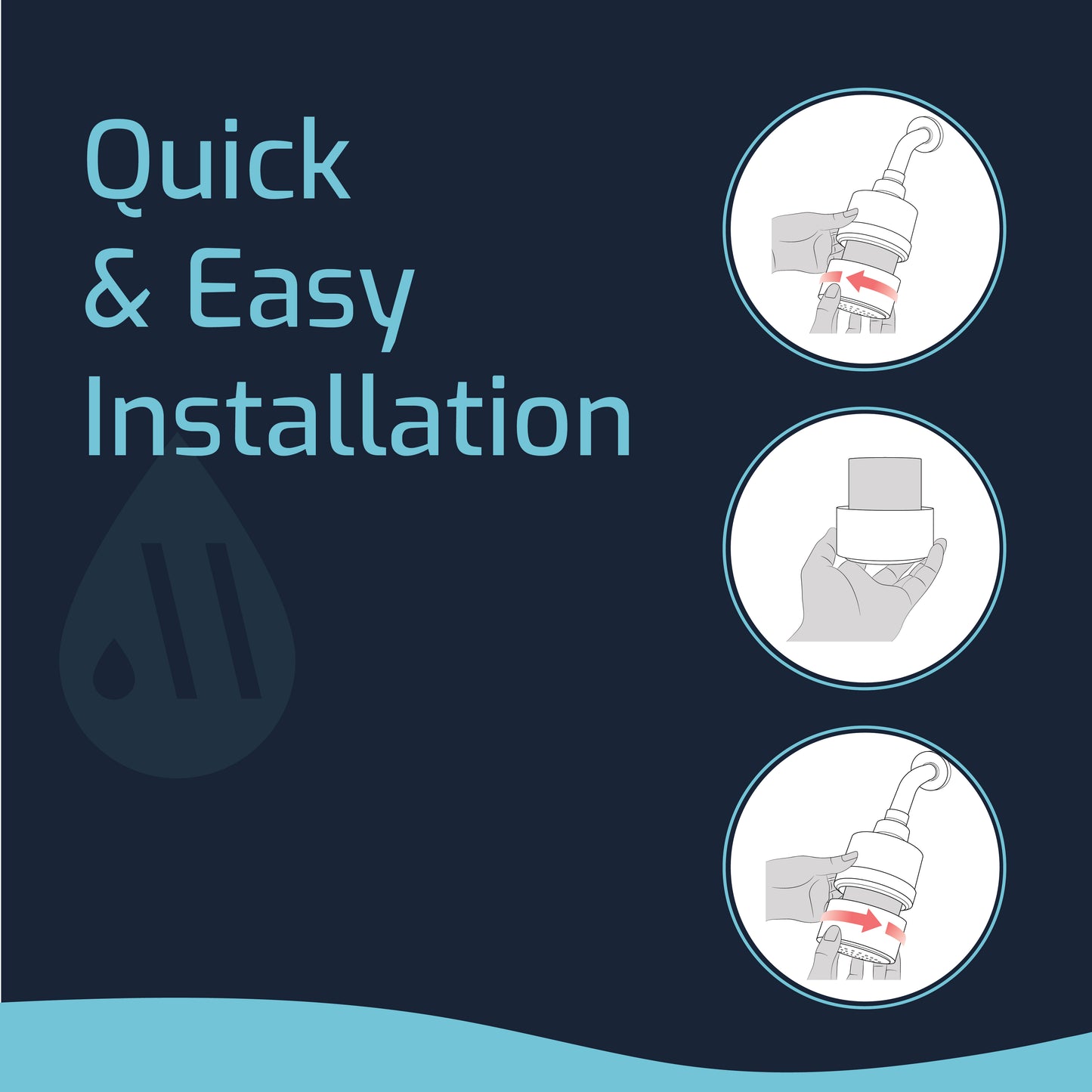 Replacement Shower Filter for Mist Shower Systems MSS081, MSS082, and MSS083