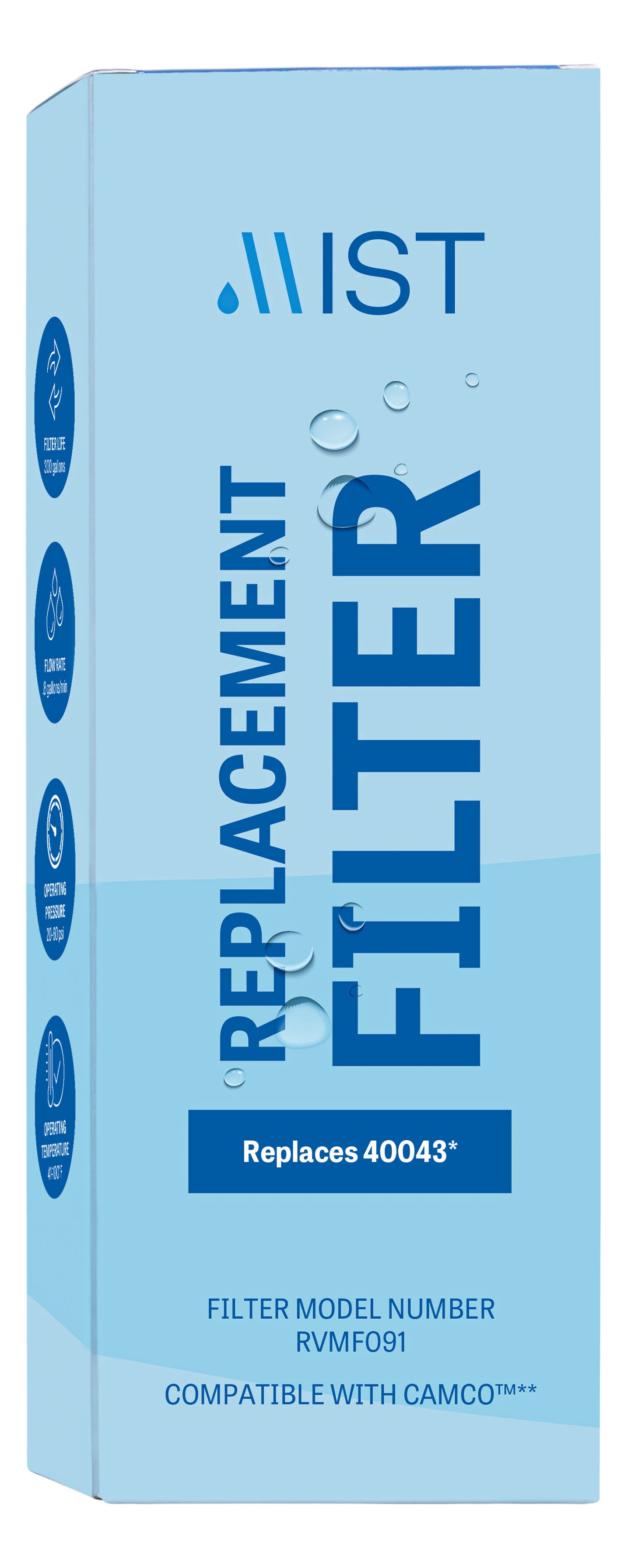 Camco 40043, 40013, 40041 RV Inline Water Filter Replacement with Flexible Hose Protector