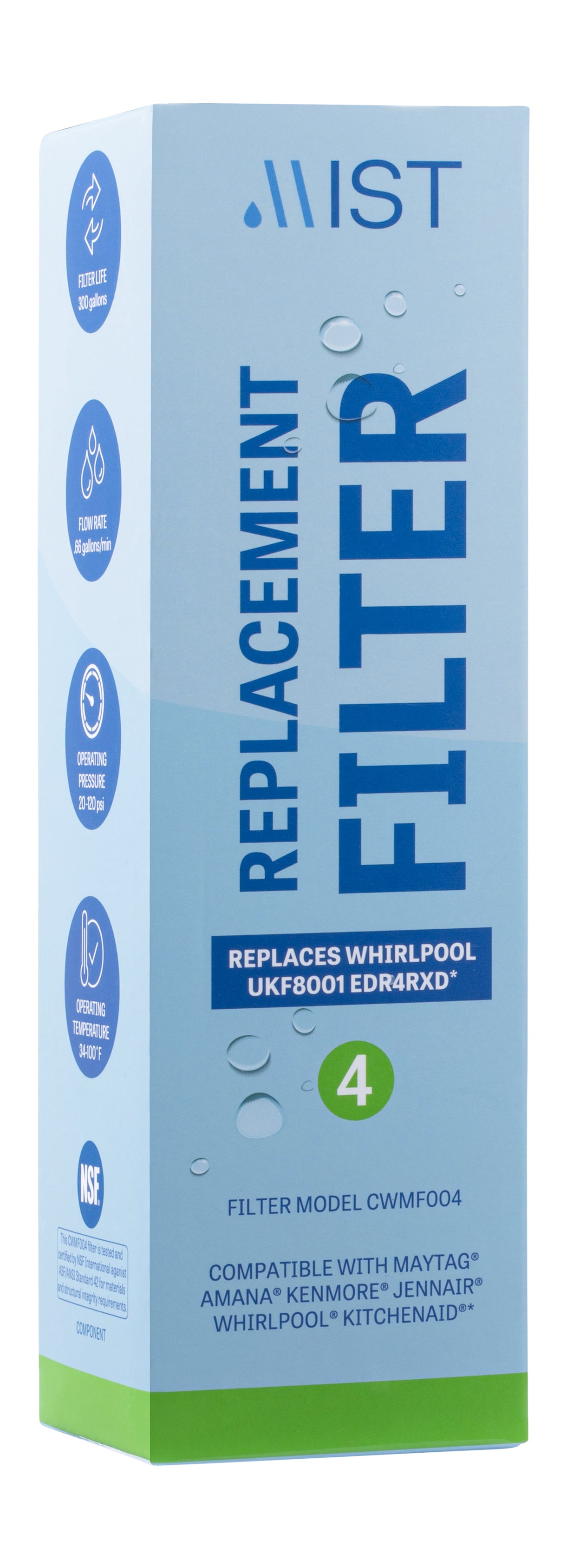 Whirlpool Maytag Everydrop EDR4RXD1, UKF8001, Pur Filter 4 Refrigerator Water Filter