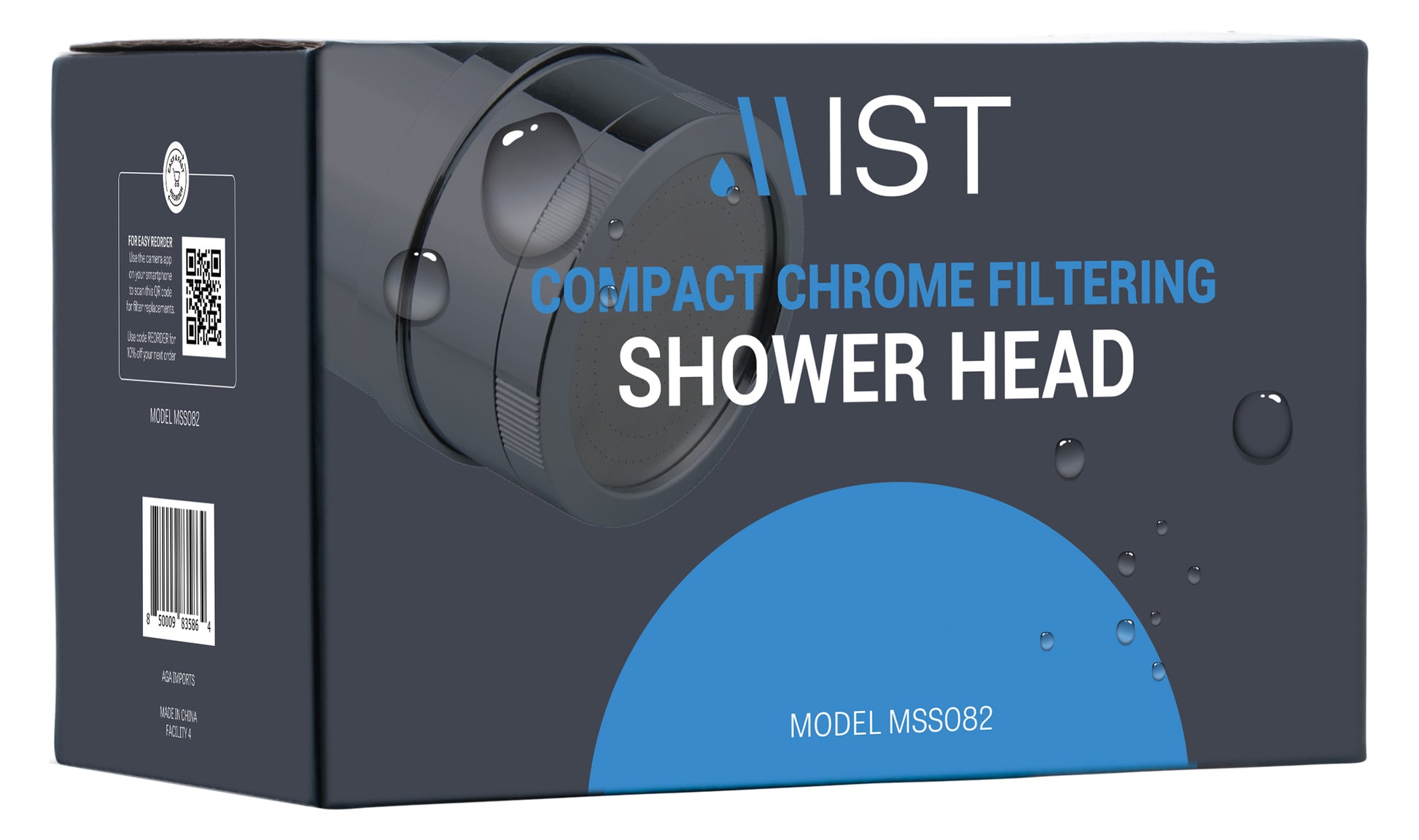 Water Softening 15 Stage Filtering Compact Chrome Shower Head – Mist Filters
